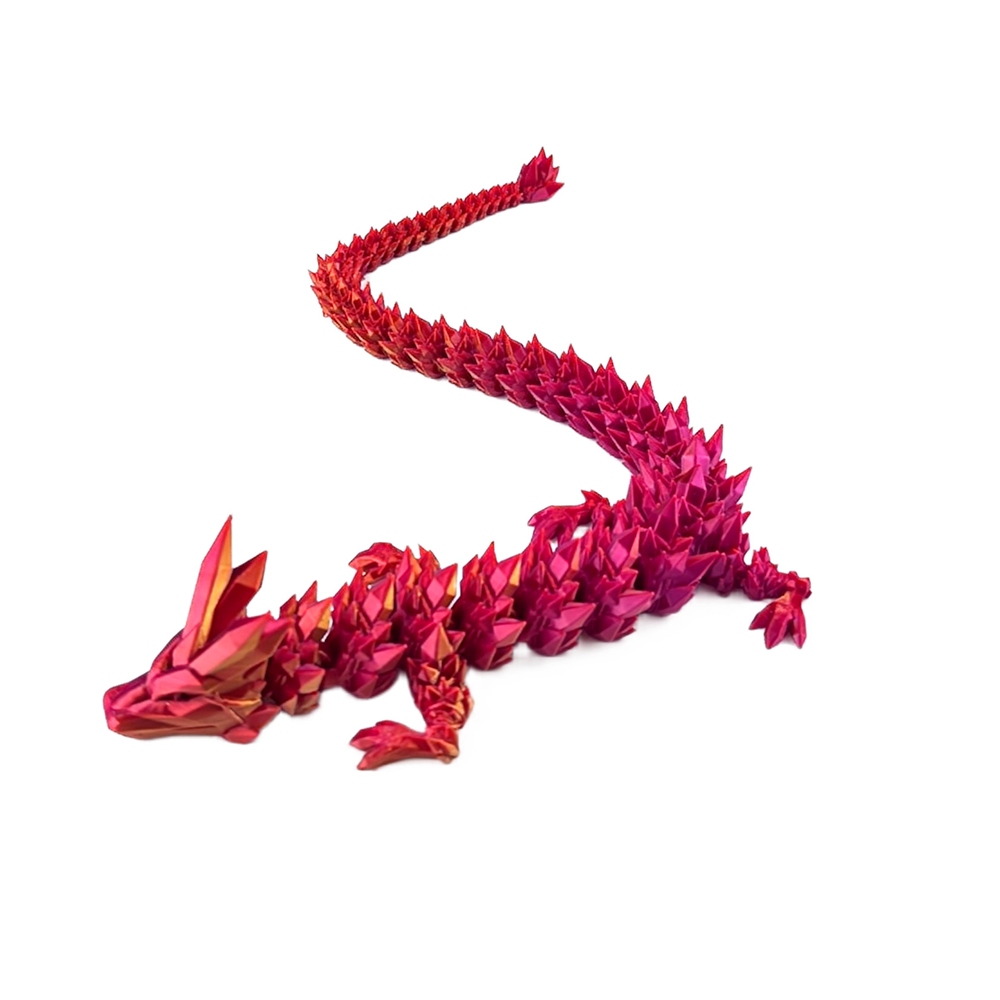 FDM 3D Printed Articulated Crystal Dragon Eco PLA Fidget Toy Stress Relief Fantasy Animal Model Desk Decor & Gift for Collectors