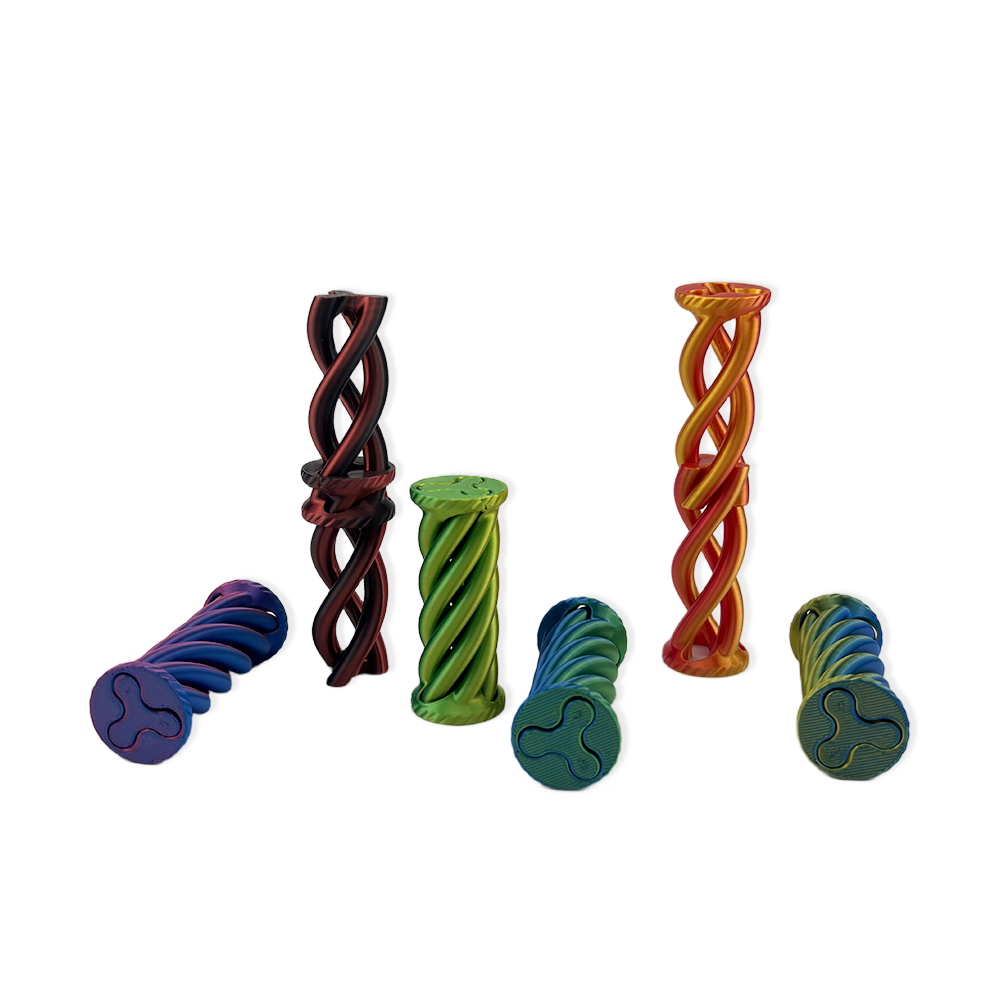 Mesmerizing Silk PLA Dual Color 3D Printed Impossible Passthrough Spiral Cone Fidget Decompression Toy for Office Desk